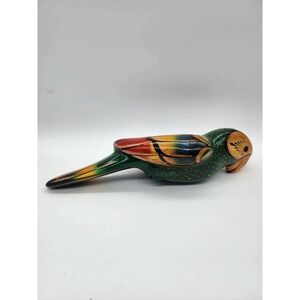 Talavera Mexican Pottery Parrot Hand Painted Ceramic Hanging Bird 17" Signed